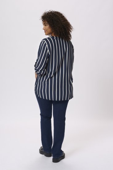 Kaffe Curve Sida Blus Randig Marinblå / Chalk - Blusar & tunikor - 