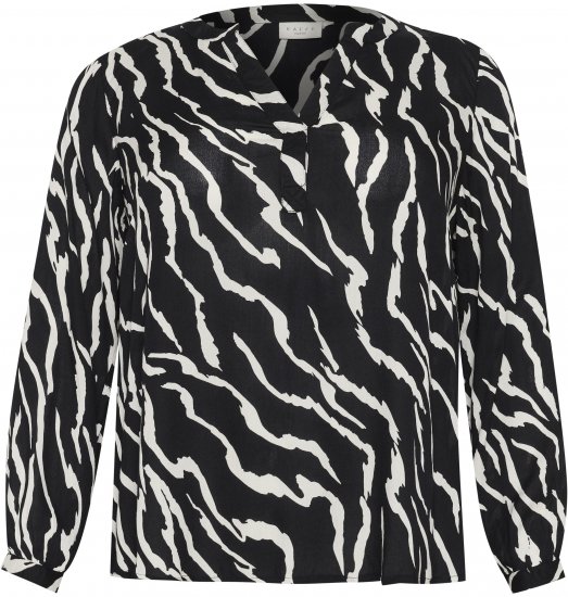 Kaffe Curve Mirta Tilly Blus Svart / Antikvitt Zebramönster - Blusar & tunikor - 