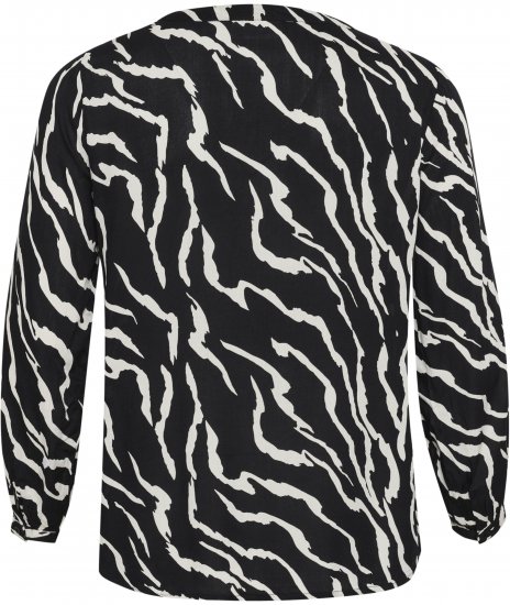 Kaffe Curve Mirta Tilly Blus Svart / Antikvitt Zebramönster - Blusar & tunikor - 
