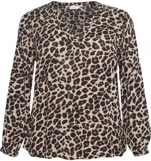 Kaffe Curve Mirta Tilly Blus Leopardmönster - Blusar & tunikor - 