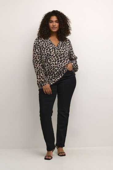 Kaffe Curve Mirta Tilly Blus Leopardmönster - Blusar & tunikor - 