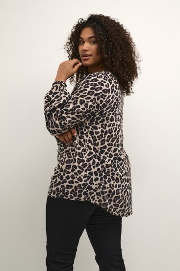 Kaffe Curve Mirta Tilly Blus Leopardmönster - Blusar & tunikor - 