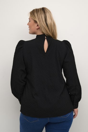 Kaffe Curve Ditta Smock Blus Svart - Blusar & tunikor - 