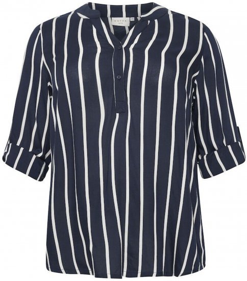 Kaffe Curve Sida Blus Randig Marinblå / Chalk - Blusar & tunikor - 