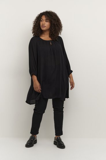 Kaffe Curve Ami 3/4-ärm Tunika Svart - T-shirts - 