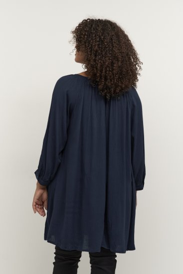 Kaffe Curve Ami 3/4-ärm Tunika Mörk Marinblå - T-shirts - 