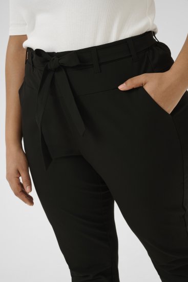 Kaffe Curve Jia Byxor med Bälte Svart - Jeans & Byxor i Stora Storlekar – Plus Size - 