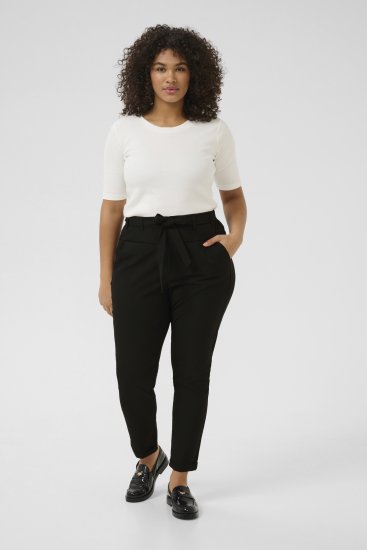 Kaffe Curve Jia Byxor med Bälte Svart - Jeans & Byxor i Stora Storlekar – Plus Size - 