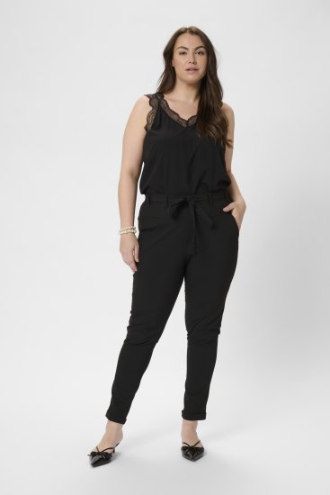Kaffe Curve Jia Byxor med Bälte Svart - Jeans & Byxor i Stora Storlekar – Plus Size - 