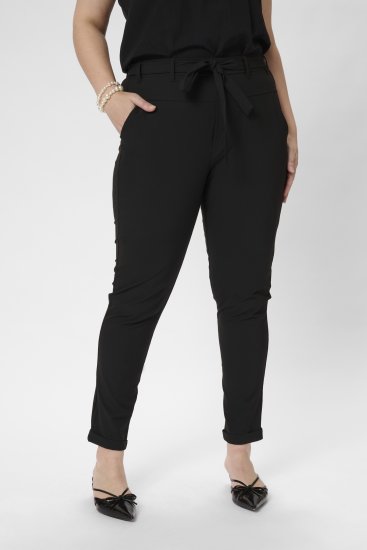 Kaffe Curve Jia Byxor med Bälte Svart - Jeans & Byxor i Stora Storlekar – Plus Size - 
