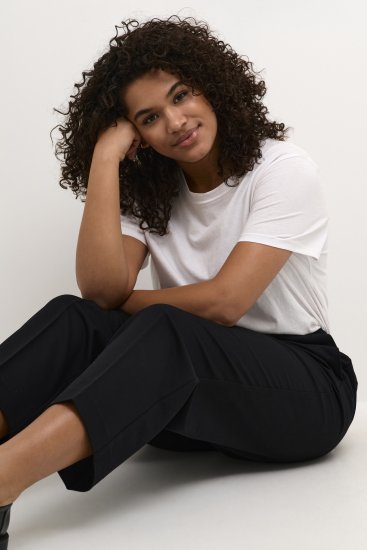 Kaffe Curve Sakira Croppade Byxor Svart - Jeans & Byxor i Stora Storlekar – Plus Size - 
