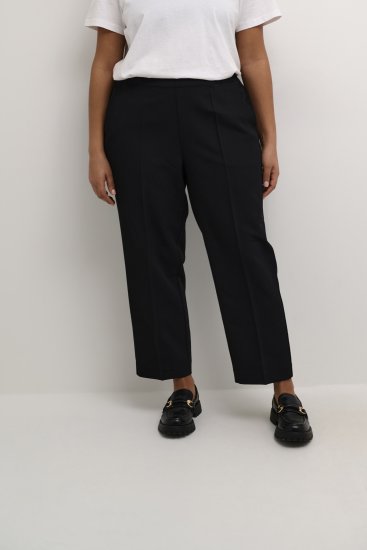 Kaffe Curve Sakira Croppade Byxor Svart - Jeans & Byxor i Stora Storlekar – Plus Size - 