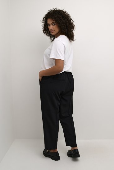Kaffe Curve Sakira Croppade Byxor Svart - Jeans & Byxor i Stora Storlekar – Plus Size - 