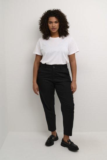 Kaffe Curve Leana Chinobyxor 7/8 Svart - Jeans & Byxor i Stora Storlekar – Plus Size - 