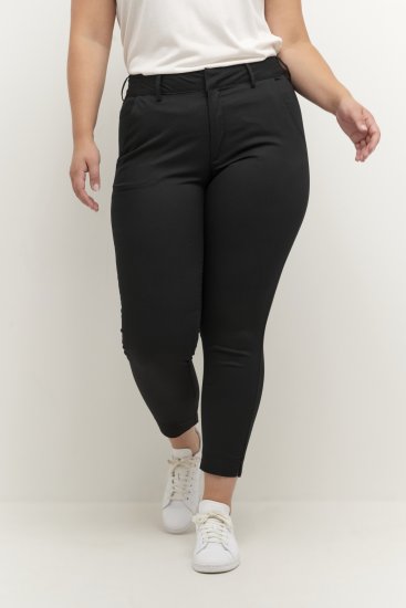 Kaffe Curve Leana Chinobyxor 7/8 Svart - Jeans & Byxor i Stora Storlekar – Plus Size - 