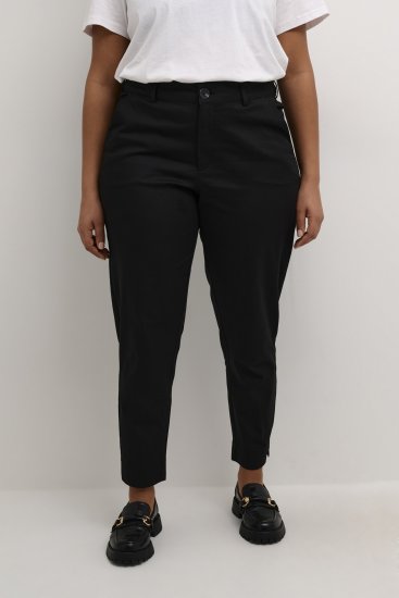Kaffe Curve Leana Chinobyxor 7/8 Svart - Jeans & Byxor i Stora Storlekar – Plus Size - 
