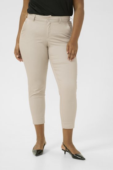 Kaffe Curve Leana Chinobyxor 7/8 Ljusgrå - Jeans & Byxor i Stora Storlekar – Plus Size - 