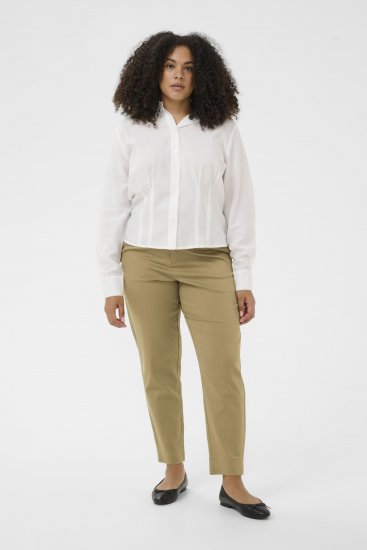 Kaffe Curve Leana Chinobyxor 7/8 Mörk beige - Jeans & Byxor i Stora Storlekar – Plus Size - 