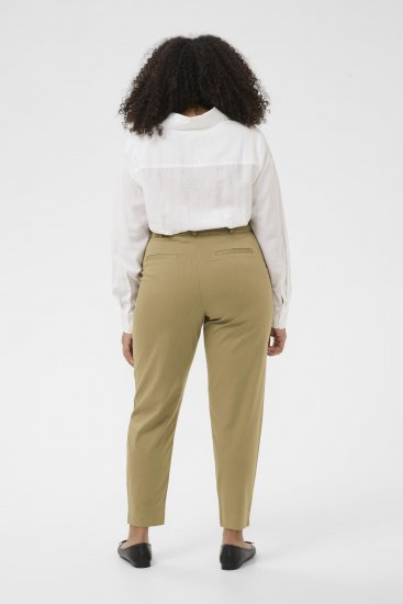 Kaffe Curve Leana Chinobyxor 7/8 Mörk beige - Jeans & Byxor i Stora Storlekar – Plus Size - 