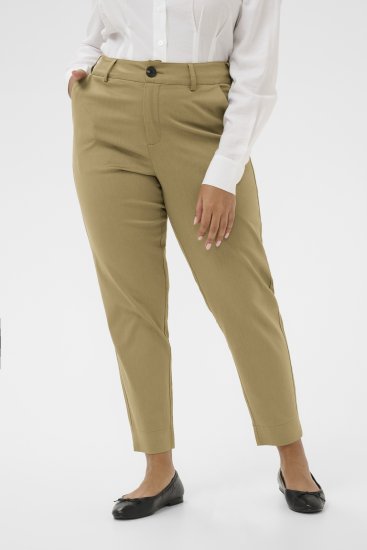 Kaffe Curve Leana Chinobyxor 7/8 Mörk beige - Jeans & Byxor i Stora Storlekar – Plus Size - 