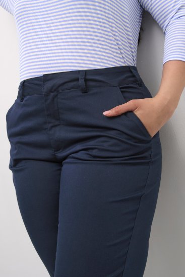 Kaffe Curve Leana Chinobyxor 7/8 Djup marinblå - Jeans & Byxor i Stora Storlekar – Plus Size - 