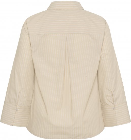 Kaffe Curve Josa Shirt Feather Grey Stripe - Skjortblusar - 