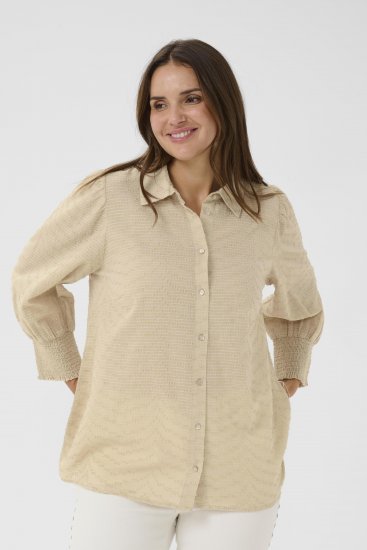 Kaffe Curve Penelopia Shirt Feather Grey - Skjortblusar - 
