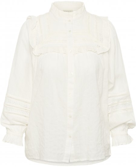 Kaffe Curve Jessa Shirt Long Sleeve White - Skjortblusar - 