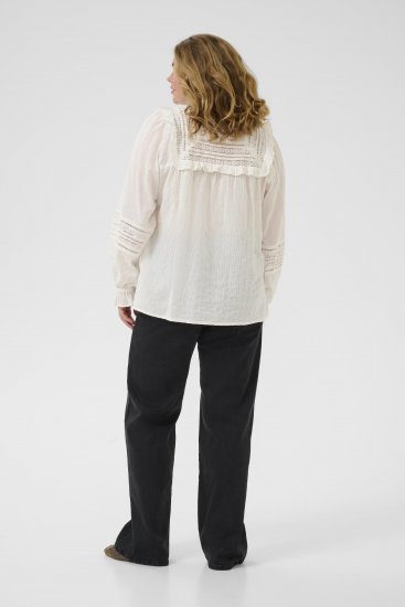 Kaffe Curve Jessa Shirt Long Sleeve White - Skjortblusar - 