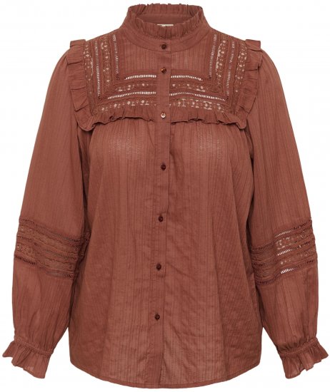 Kaffe Curve Jessa Shirt Henna Brown - Blusar & tunikor - 