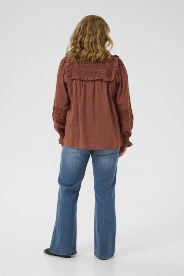 Kaffe Curve Jessa Shirt Henna Brown - Blusar & tunikor - 