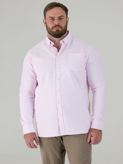 D555 Richard Långärmad Oxfordskjorta TALL Rosa - TALL skjortor - 