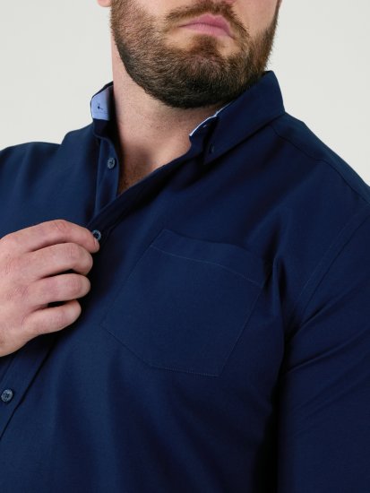D555 Richard Långärmad Oxfordskjorta TALL Marinblå - TALL skjortor - 