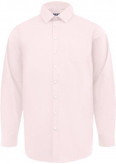 D555 Oliver Fläckavvisande Lättstruken Stretchskjorta med Lång Ärm Rosa - Skjortor - Stora skjortor - 2XL-8XL