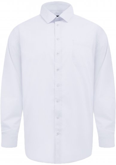 D555 Oliver Fläckavvisande Lättstruken Stretchskjorta med Lång Ärm Vit - Skjortor - Stora skjortor - 2XL-8XL