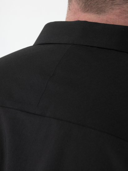 D555 Oliver Fläckavvisande Lättstruken Stretchskjorta med Lång Ärm Svart - Skjortor - Stora skjortor - 2XL-8XL