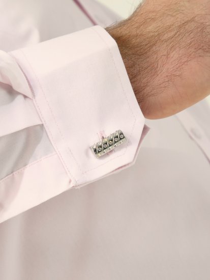 D555 Oliver Fläckavvisande Lättstruken Stretchskjorta med Lång Ärm Rosa - Skjortor - Stora skjortor - 2XL-8XL