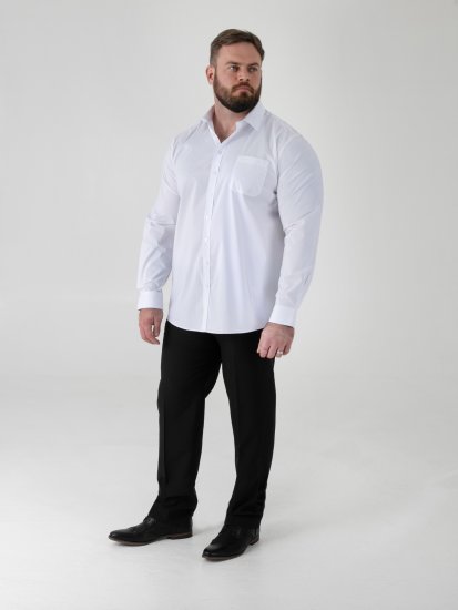 D555 Oliver Fläckavvisande Lättstruken Stretchskjorta med Lång Ärm Vit - Skjortor - Stora skjortor - 2XL-8XL