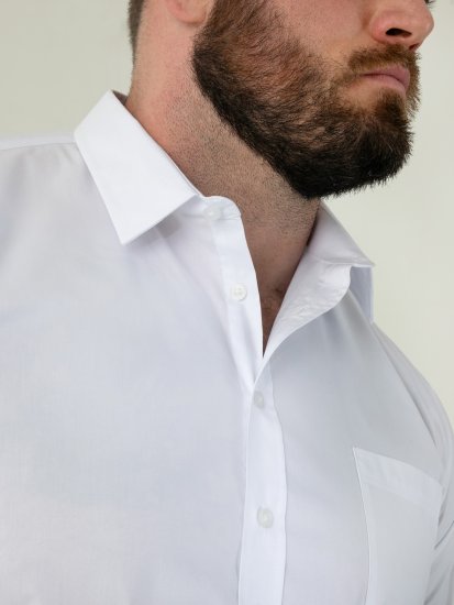 D555 Oliver Fläckavvisande Lättstruken Stretchskjorta med Lång Ärm Vit - Skjortor - Stora skjortor - 2XL-8XL