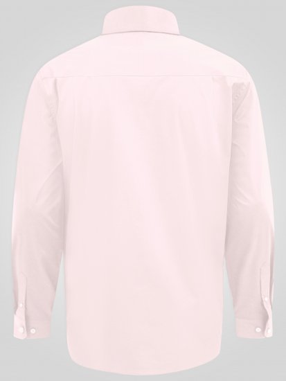 D555 Oliver Fläckavvisande Lättstruken Stretchskjorta med Lång Ärm Rosa - Skjortor - Stora skjortor - 2XL-8XL