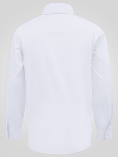 D555 Oliver Fläckavvisande Lättstruken Stretchskjorta med Lång Ärm Vit - Skjortor - Stora skjortor - 2XL-8XL