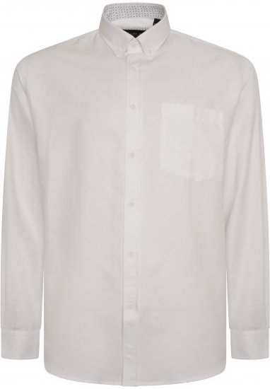 Kam Jeans P020 Premium Long sleeve Oxford Shirt White - Skjortor - Stora skjortor - 2XL-8XL