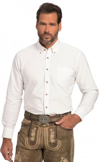JP1880 Shirt Modern Fit Traditional Stag Horn White - Skjortor - Stora skjortor - 2XL-8XL