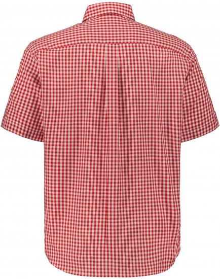 JP1880 Shirt Traditional Checked Short Sleeve Red - Skjortor - Stora skjortor - 2XL-8XL