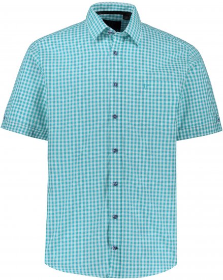 JP1880 Shirt Traditional Short Sleeve Turquoise - Skjortor - Stora skjortor - 2XL-8XL