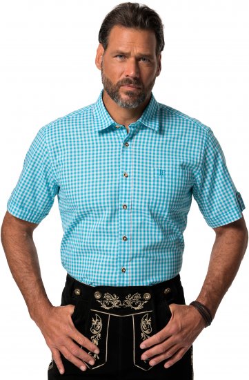 JP1880 Shirt Traditional Short Sleeve Turquoise - Skjortor - Stora skjortor - 2XL-8XL