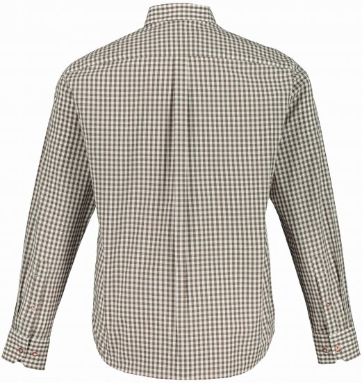 JP1880 Long Sleeve Check Print Traditional Shirt Brown - Skjortor - Stora skjortor - 2XL-8XL