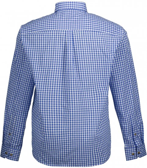 JP1880 Shirt Traditional Checked Long Sleeve Blue - Skjortor - Stora skjortor - 2XL-8XL