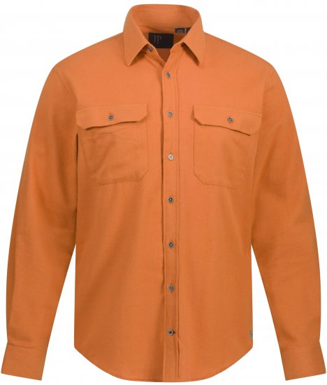 JP1880 Shirt Flannel Long Sleeve Orange TALL - HERRKLÄDER MT-6XLT - Kläder för långa män