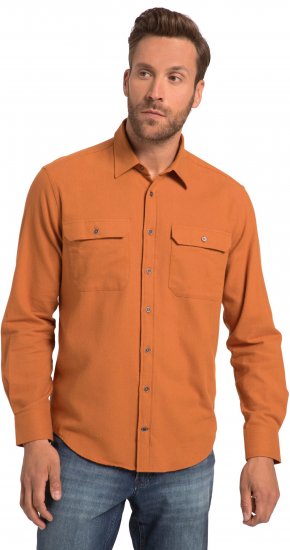 JP1880 Shirt Flannel Long Sleeve Orange TALL - HERRKLÄDER MT-6XLT - Kläder för långa män